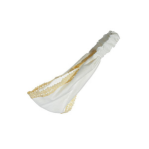 White Stretch Headband Hair Accessory with Ivory Crochet Rim