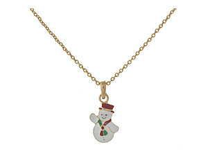 Dainty Goldtone Christmas Themed Pendant Necklace