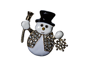 Crystal Stone Paved Christmas Snowman Pin & Brooch