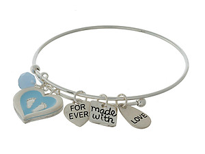 Forever Made With Love Maternity Charm Bangle Bracelet with Matching Bead
