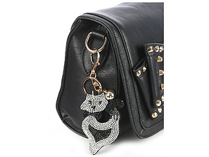 Kitten Tassel Bling Faux Suede Stuffed Pillow Key Chain Handbag Charm