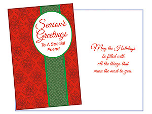 Season's Greetings To A Special Friend ~ 6 Pack Holiday Greeting Cards