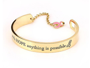 With Hope Anything Is Possible Goldtone Message Cuff Bracelet