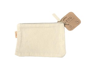 Follow Your Heart Small Cotton Canvas Cosmetic Zipper Eco Pouch Bag