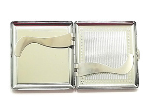 Single Bling Double Sided Metal Cigarette Case for Kings/ Wallet