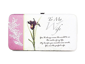To My Wife Special Floral Flat Wallet