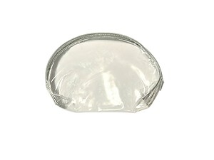 Silver Trim Large Zipper Cosmetic Bag & 3 Pack Blue/Silver Glitter Nail File Set