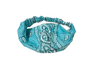 Turquoise Paisley Wide Headband Hair Accessory w/ Elastic Back