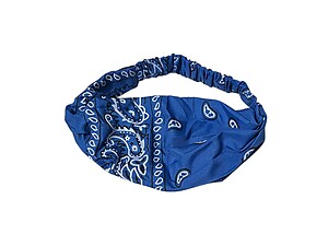 Blue Paisley Wide Headband Hair Accessory w/ Elastic Back