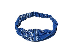Blue Paisley Wide Headband Hair Accessory w/ Elastic Back