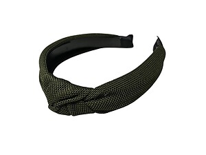 Olive Wide Textured Fabric Fashion Headband w/ Knot
