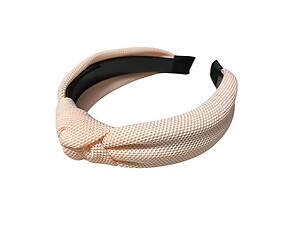 Pink Wide Textured Fabric Fashion Headband w/ Knot