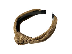 Brown Wide Textured Fabric Fashion Headband w/ Knot