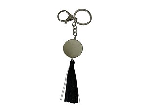 Colorful Evil Eye Metal Keychain with Black Tassel