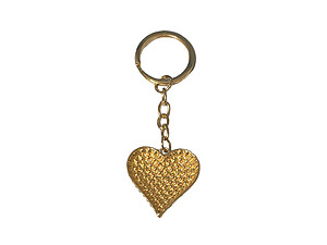 Topaz & Goldtone Crystal Stone Heart Shaped Pendant Keychain