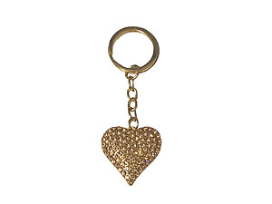 Topaz & Goldtone Crystal Stone Heart Shaped Pendant Keychain