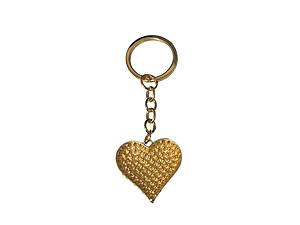 Turquoise & Goldtone Crystal Stone Heart Shaped Pendant Keychain