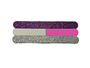 3 Pack Glitter Nail File Gift Set ~ Purple & Silver