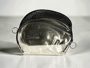 Black & Clear 2 Piece Large Vinyl Zipper Cosmetic Bag Set