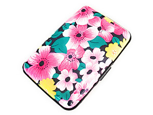 Flower Design Aluminum Wallet Credit Card Holder