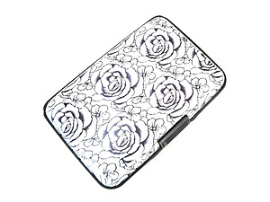 Flower Design Aluminum Wallet Credit Card Holder