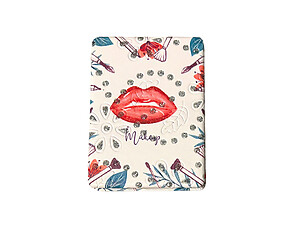 Lips Theme Double Compact Mirror w/ Crystal Stones