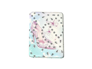 High Heal Theme Double Compact Mirror w/ Crystal Stones