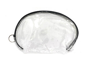 Black Trim Large Zipper Cosmetic Bag & Coin Purse Set