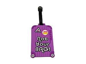 Purple Not Your Bag! ~ Travel Suitcase ID Luggage Tag and Suitcase Label