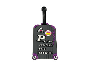 Grey Put It Back ~ Travel Suitcase ID Luggage Tag and Suitcase Label