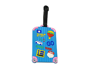 Blue Let's Go Travel ~ Travel Suitcase ID Luggage Tag and Suitcase Label