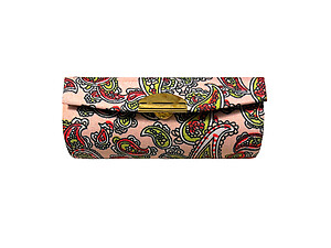 Pink Paisley Design Lipstick Case Holder w/ Mirror