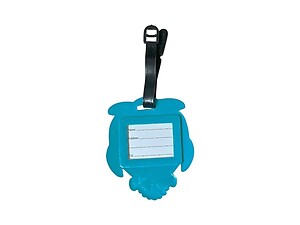 Aqua Blue Owl ~ Travel Suitcase ID Luggage Tag and Suitcase Label