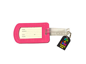 Pink Bless This Bag ~ Inspirational Travel Suitcase Label ID Luggage Tag