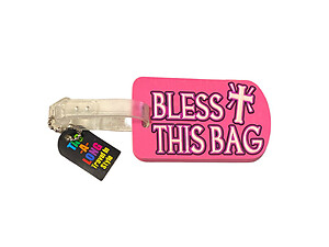 Pink Bless This Bag ~ Inspirational Travel Suitcase Label ID Luggage Tag