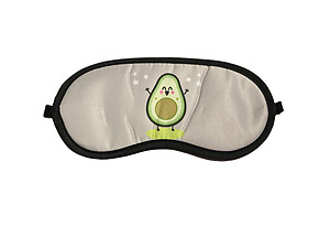 Grey Avocado Theme Sleeping Mask w/ Elastic Back for Sleep or Travel