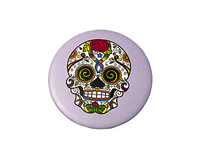 Sugar Skull Theme Round Folding Makeup Double Compact Mirror