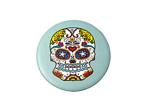 Sugar Skull Theme Round Folding Makeup Double Compact Mirror