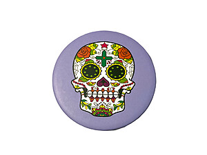 Sugar Skull Theme Round Folding Makeup Double Compact Mirror