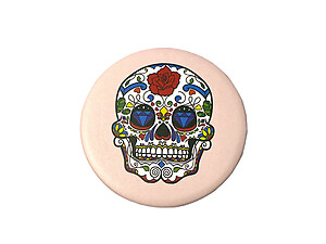 Sugar Skull Theme Round Folding Makeup Double Compact Mirror