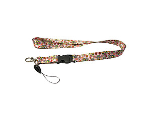 Pink Sugar Skull Print Lanyard w/ ID Badge Holder