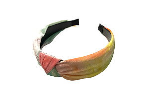 Soft Velveteen Fabric Tye Dye Fashion Headband w/ Top Knot