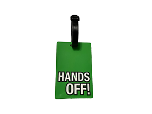 Green Hands Off! ~ Travel Suitcase ID Luggage Tag and Suitcase Label