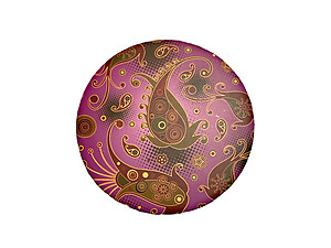 Colorful Paisley Print  Theme Round Folding Makeup Double Compact Mirror