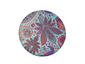 Colorful Paisley Print  Theme Round Folding Makeup Double Compact Mirror