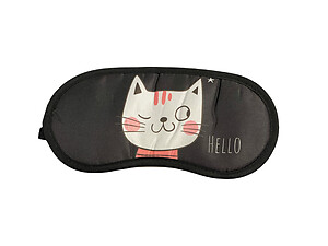 Cute Cat Theme Sleeping Mask w/ Elastic Back for Sleep or Travel