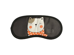 Cute Cat Theme Sleeping Mask w/ Elastic Back for Sleep or Travel