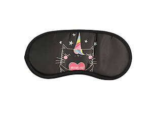 Cute Cat Theme Sleeping Mask w/ Elastic Back for Sleep or Travel