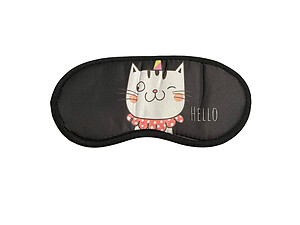 Cute Cat Theme Sleeping Mask w/ Elastic Back for Sleep or Travel