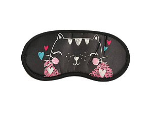 Cute Cat Theme Sleeping Mask w/ Elastic Back for Sleep or Travel